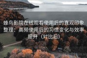 蜂鸟影院在线观看使用后的直观印象整理：高频使用后的习惯变化与效率提升（对比后）