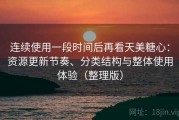 连续使用一段时间后再看天美糖心：资源更新节奏、分类结构与整体使用体验（整理版）