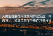 天美蜜桃麻花果冻使用体验复盘：界面设计、播放流畅度与操作习惯分析