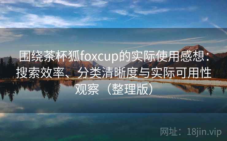 围绕茶杯狐foxcup的实际使用感想：搜索效率、分类清晰度与实际可用性观察（整理版）