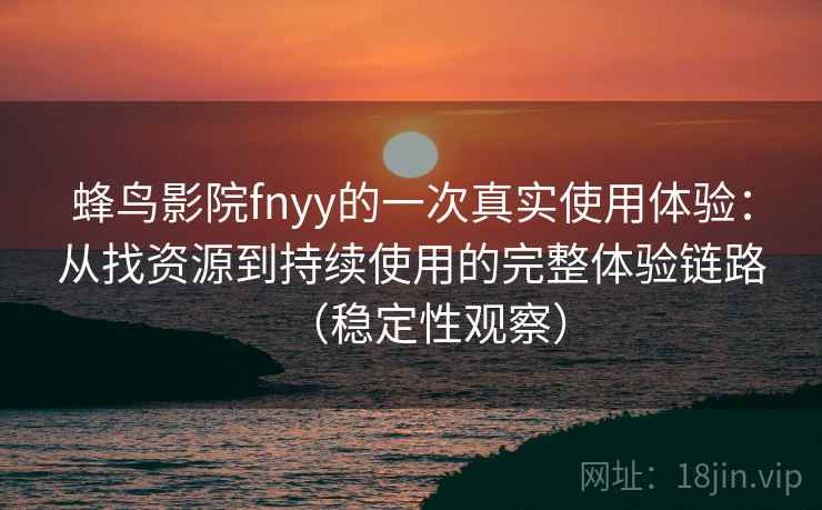蜂鸟影院fnyy的一次真实使用体验：从找资源到持续使用的完整体验链路（稳定性观察）