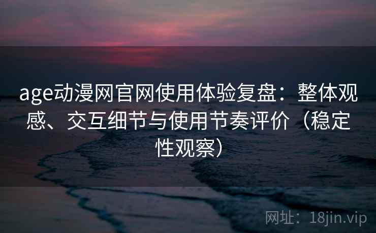 age动漫网官网使用体验复盘：整体观感、交互细节与使用节奏评价（稳定性观察）