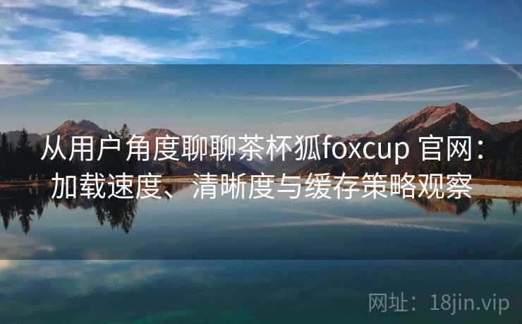从用户角度聊聊茶杯狐foxcup 官网：加载速度、清晰度与缓存策略观察