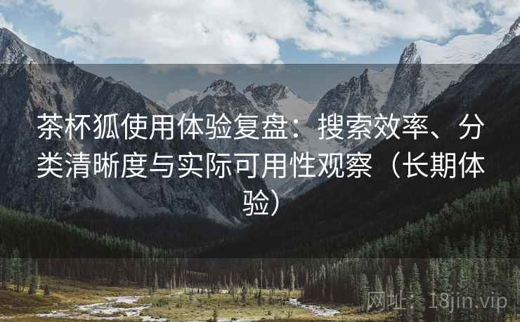 茶杯狐使用体验复盘：搜索效率、分类清晰度与实际可用性观察（长期体验）