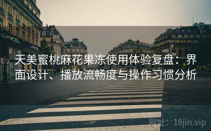 天美蜜桃麻花果冻使用体验复盘：界面设计、播放流畅度与操作习惯分析