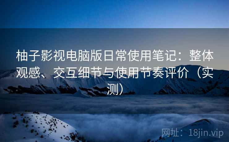 柚子影视电脑版日常使用笔记：整体观感、交互细节与使用节奏评价（实测）
